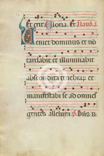 Decorated Initial V; Antiphonal, late 13th century. Creator: Unknown.