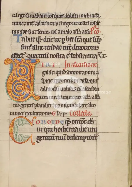 Decorated Initial V; Decorated Initial C; Missal, about 1180. Creator: Unknown.