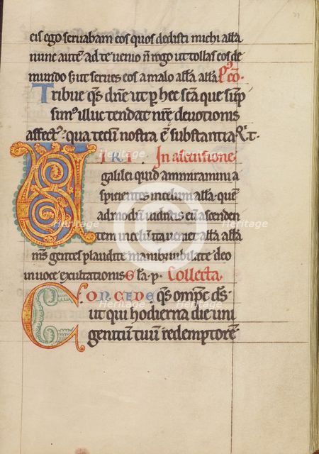 Decorated Initial V; Decorated Initial C; Missal, about 1180. Creator: Unknown.