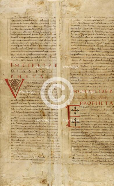 Decorated Initial V; Decorated Initial E, about 845. Creator: Unknown.