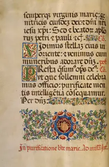 Decorated Initial V: Decorated Initial P; Missal of Bishop Antonio Scarampi, 1567. Creator: Fra Vincentius a Fundis
