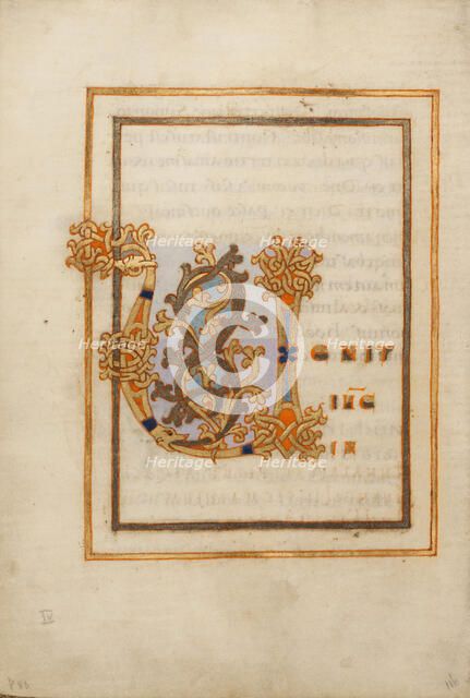 Decorated Initial V; Gospel Lectionary, late 10th century. Creator: Unknown.