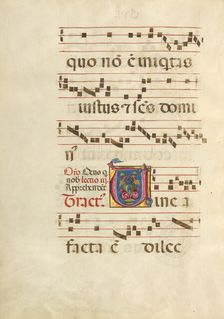 Decorated Initial V; Gradual, about 1460-1480. Creator: Unknown