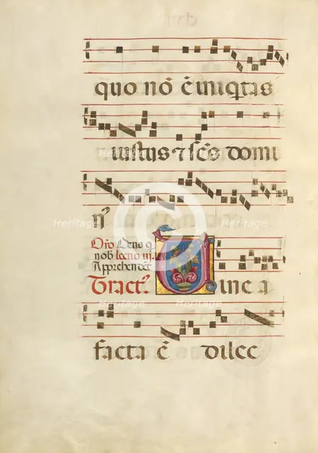 Decorated Initial V; Gradual, about 1460-1480. Creator: Unknown.