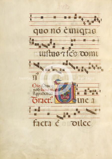 Decorated Initial V; Gradual, about 1460-1480. Creator: Unknown.