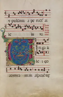 Decorated Initial V, late 15th or early 16th century. Creator: Unknown