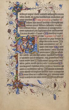 Decorated Initial V; Psalter, 1420-1430. Creator: Unknown