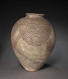 Decorated Jar with Rope Pattern, 4000-3000 BC. Creator: Unknown