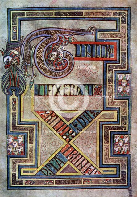 Decorated page, 800 AD, (20th century). Artist: Unknown