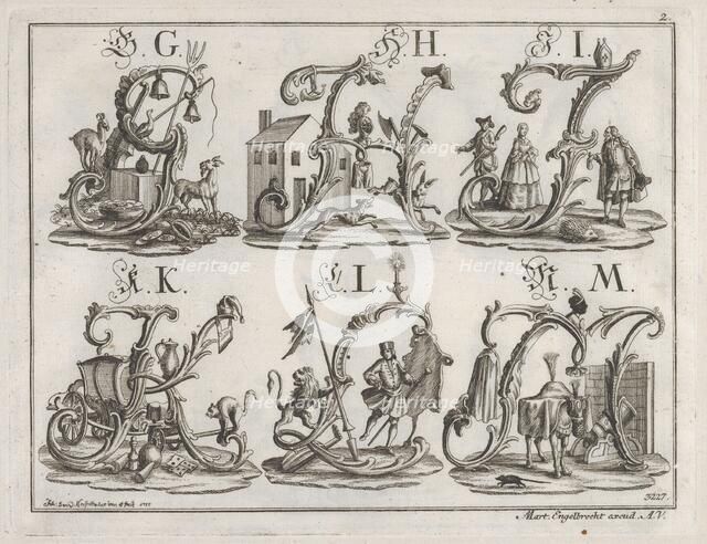 Decorated Roman alphabet, 1755. Creator: Johann David Nessenthaler.