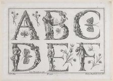 Decorated Roman alphabet, 18th century., 18th century. Creator: Jeremias Wachsmuth