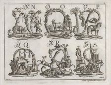 Decorated Roman alphabet, 18th century. Creator: Johann David Nessenthaler