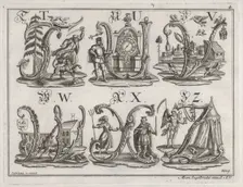Decorated Roman alphabet, 18th century. Creator: Johann David Nessenthaler