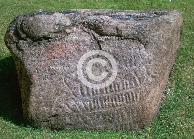 Decorated stone, Bronze age. Artist: Unknown
