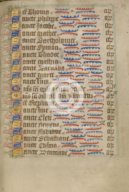 Decorated Text Page, about 1190-1200; text and illumination added about 1480-1490. Creator: Unknown.