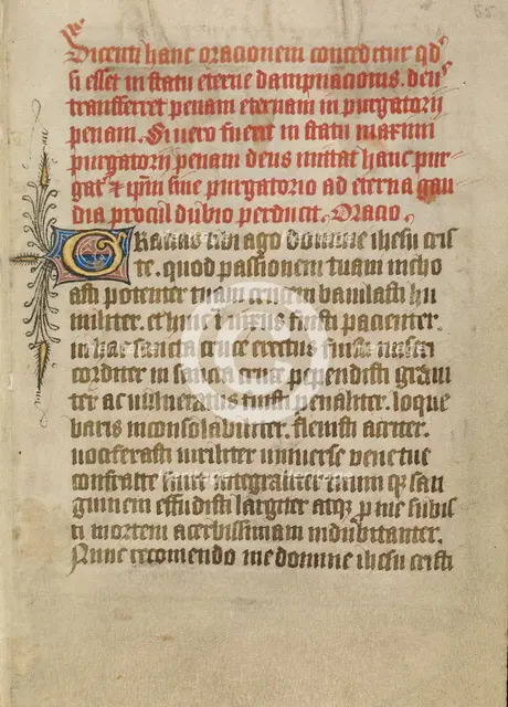 Decorated Text Page, about 1480-1490. Creator: Unknown.