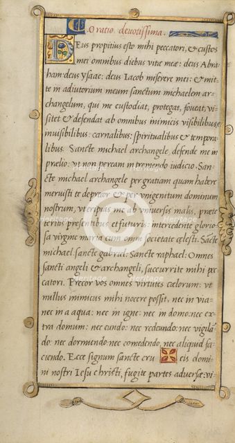 Decorated Text Page; Book of Hours, 1544. Creator: T. D..