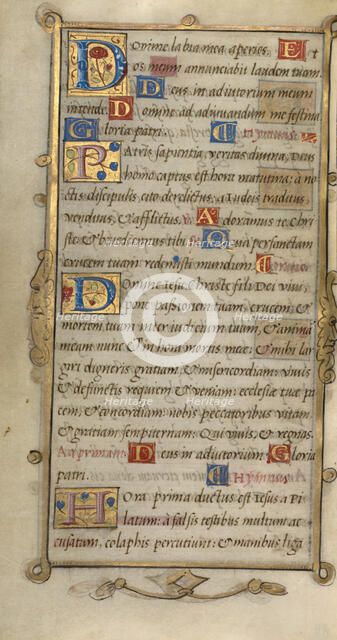 Decorated Text Page; Book of Hours, 1544. Creator: Unknown.