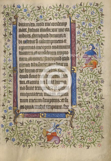 Decorated Text Page; Book of Hours, about 1410. Creator: Unknown.