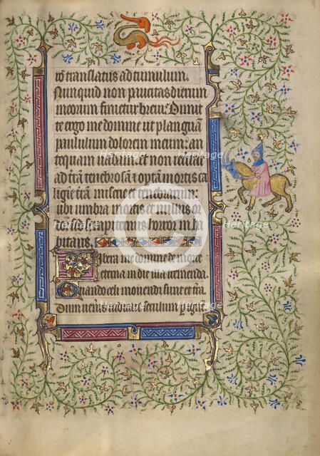 Decorated Text Page; Book of Hours, about 1410. Creator: Unknown.