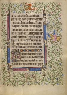 Decorated Text Page; Book of Hours, about 1410. Creator: Unknown