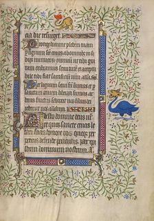 Decorated Text Page; Book of Hours, about 1410. Creator: Unknown