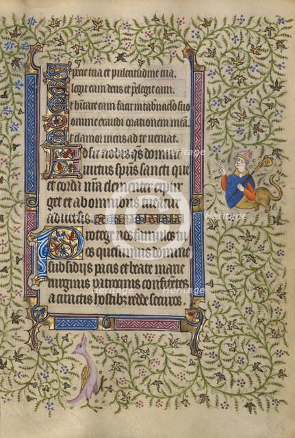 Decorated Text Page; Book of Hours, about 1410. Creator: Unknown.