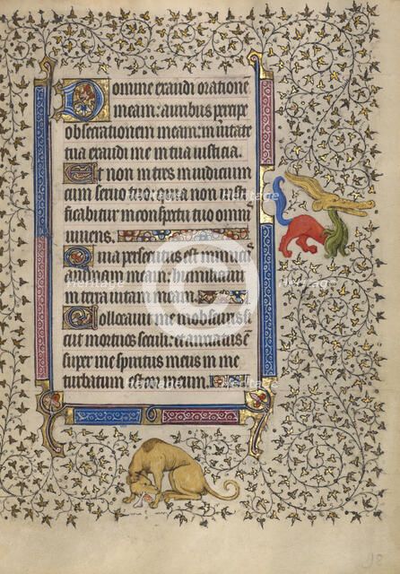 Decorated Text Page; Book of Hours, about 1410. Creator: Unknown.