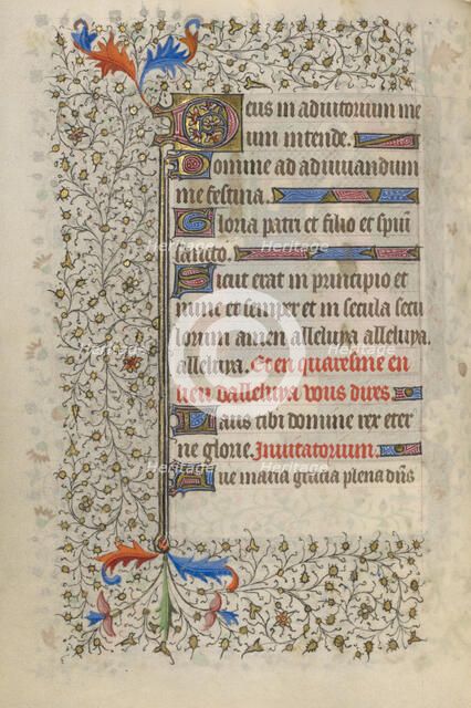 Decorated Text Page; Book of Hours, about 1415-1420. Creator: Unknown.