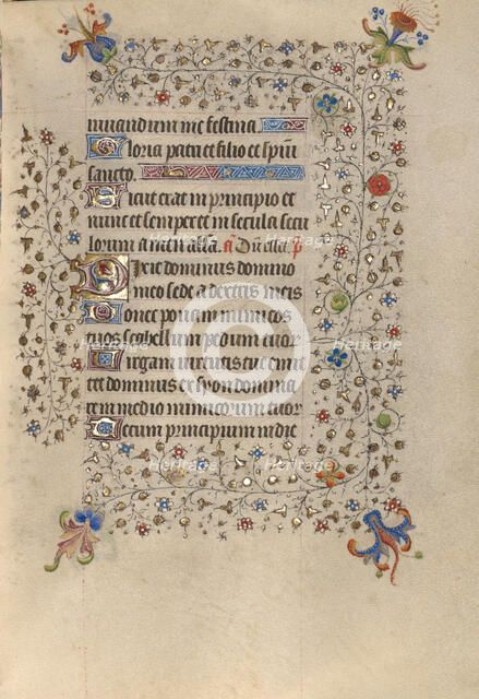 Decorated Text Page; Book of Hours, about 1420. Creator: Unknown.