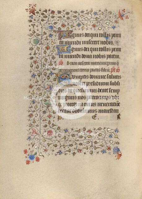 Decorated Text Page; Book of Hours, about 1420. Creator: Unknown.
