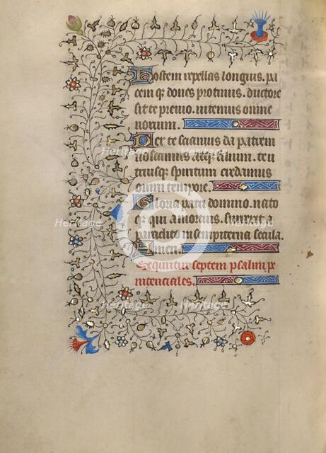 Decorated Text Page; Book of Hours, about 1420. Creator: Unknown.