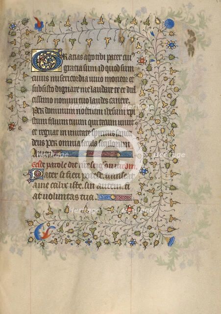 Decorated Text Page; Book of Hours, about 1420. Creator: Unknown.
