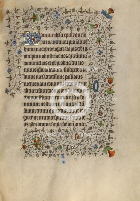 Decorated Text Page; Book of Hours, about 1420. Creator: Unknown.