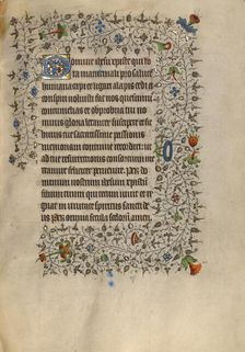 Decorated Text Page; Book of Hours, about 1420. Creator: Unknown