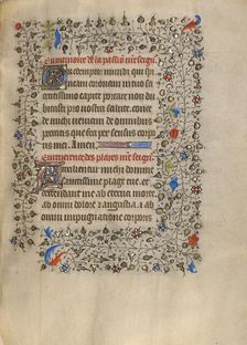Decorated Text Page; Book of Hours, about 1420. Creator: Unknown