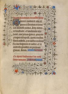 Decorated Text Page; Book of Hours, about 1420. Creator: Unknown