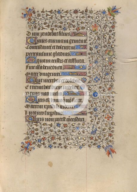 Decorated Text Page; Book of Hours, about 1420. Creator: Unknown.