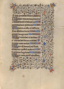 Decorated Text Page; Book of Hours, about 1420. Creator: Unknown