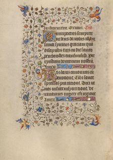 Decorated Text Page; Book of Hours, about 1420. Creator: Unknown