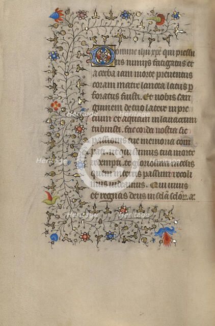 Decorated Text Page; Book of Hours, about 1420. Creator: Unknown.