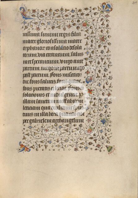 Decorated Text Page; Book of Hours, about 1420. Creator: Unknown.