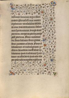 Decorated Text Page; Book of Hours, about 1420. Creator: Unknown