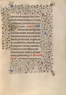 Decorated Text Page; Book of Hours, about 1420. Creator: Unknown