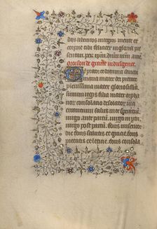 Decorated Text Page; Book of Hours, about 1420. Creator: Unknown