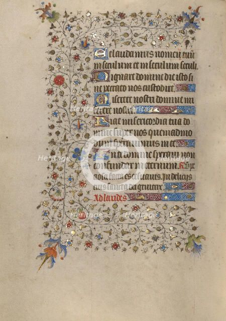 Decorated Text Page; Book of Hours, about 1420. Creator: Unknown.