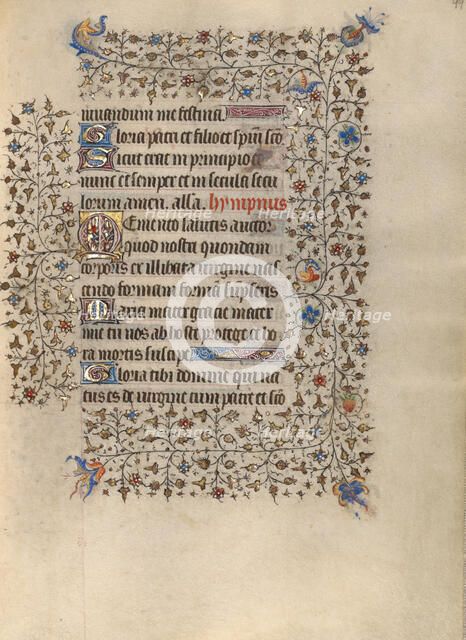 Decorated Text Page; Book of Hours, about 1420. Creator: Unknown.