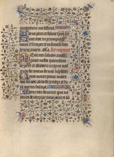 Decorated Text Page; Book of Hours, about 1420. Creator: Unknown