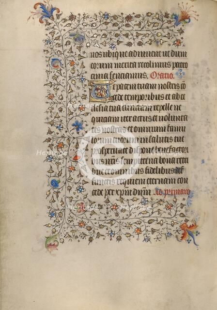 Decorated Text Page; Book of Hours, about 1420. Creator: Unknown.