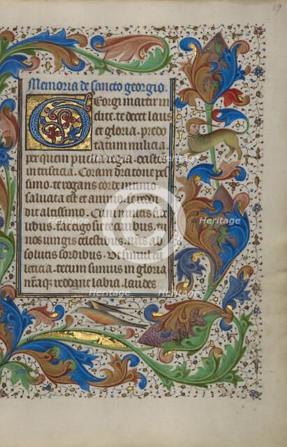 Decorated Text Page; Book of Hours, about 1450-1455. Creator: Unknown.